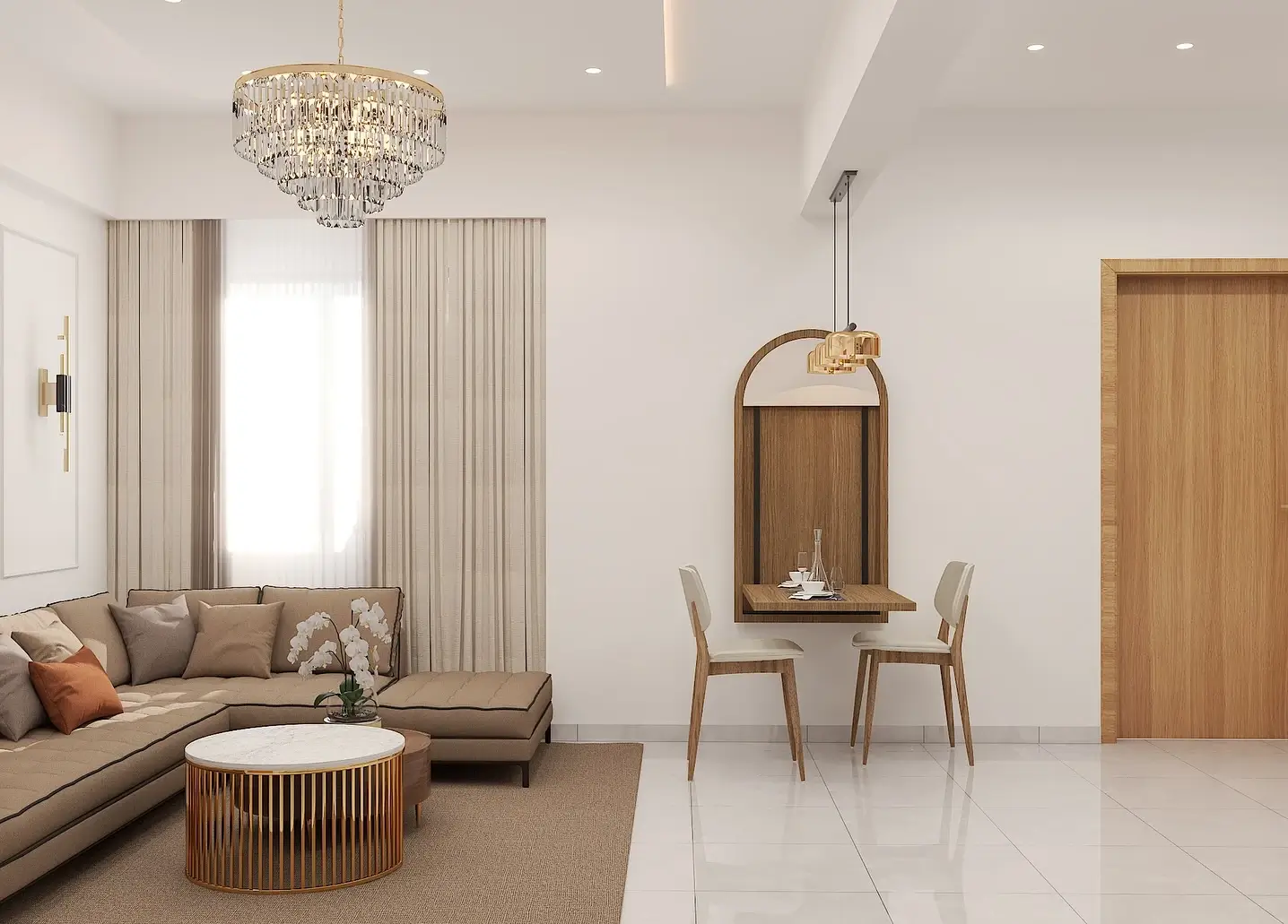 Elegant interior design studio team working on a project